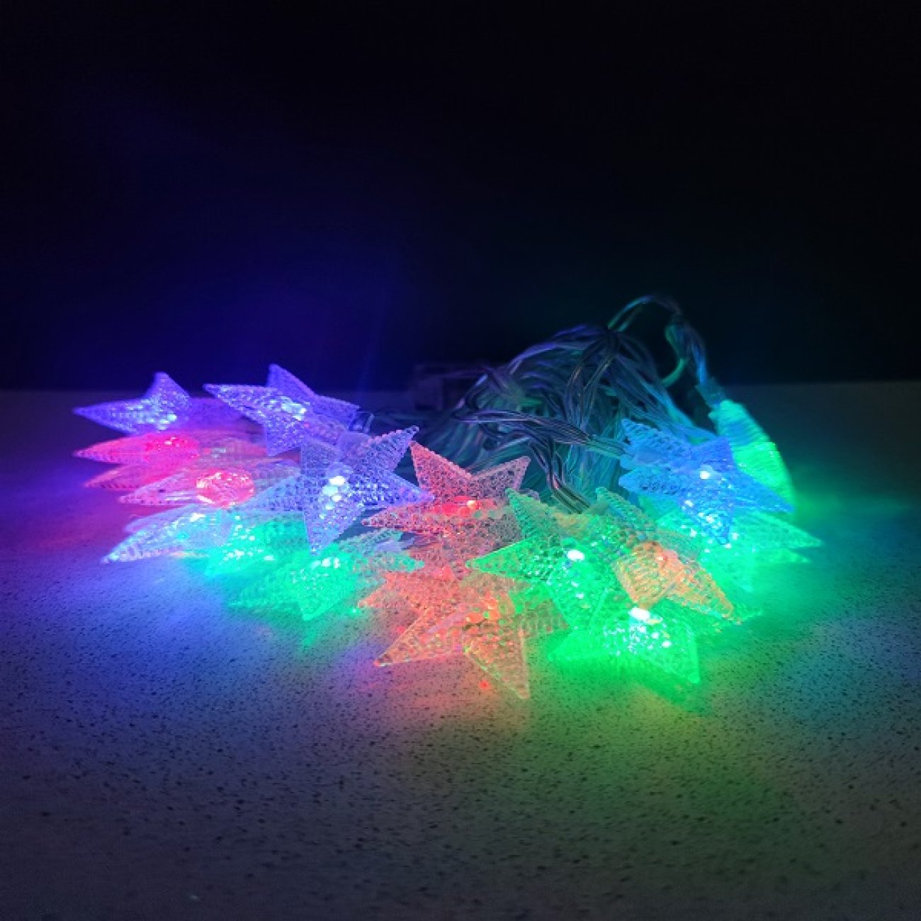 Obrázok LED vianočná reťaz - hviezdy, 20xLED, 3x AA batérie, viacfarebná
