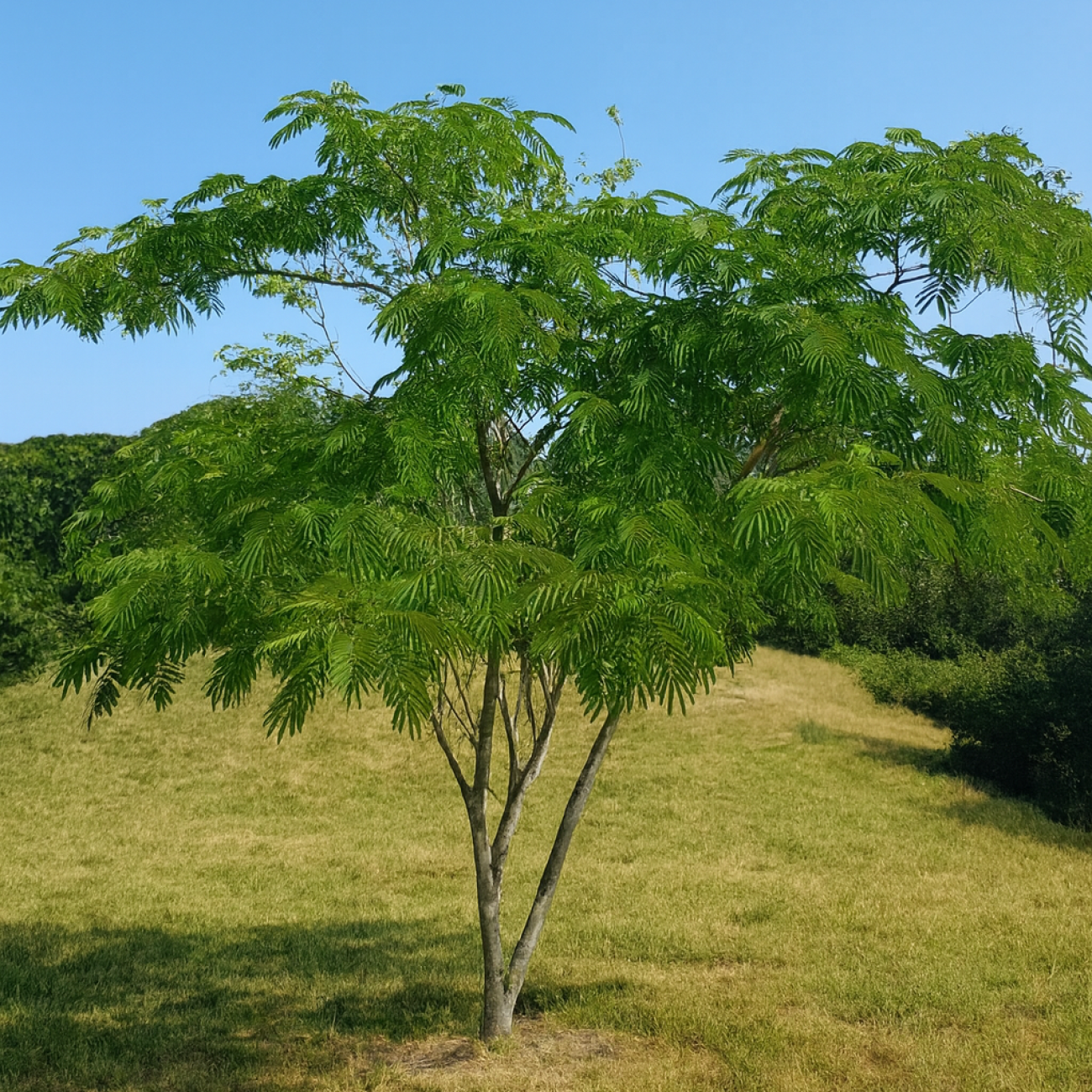 Obrázok Albízia ružová (Albizia Julibrissin) ´OMBRELLA´® - výška 180-200 cm, kont. C35L - VIACKMENNÁ
