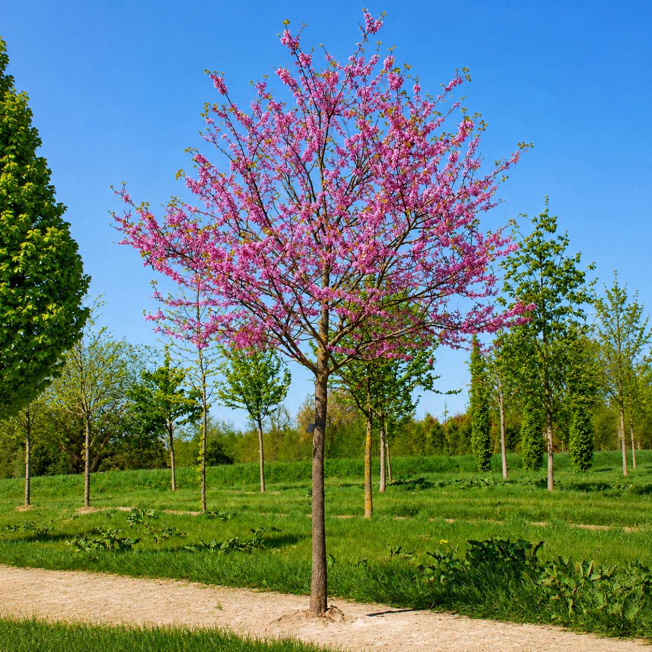 Obrázok Judášovec strukový (Cercis Siliquastrum) výška- 300-340 cm, obvod kmeňa 8/10 cm, kont C45L (-18°C) - NA KMIENKU