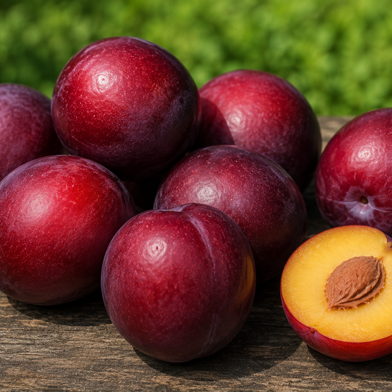 Obrázok Slivka marhuľová (Prunus hybrid) ‘SHARKY RED’ - výška 110-130 cm, kont. C7L, stredne skorá
