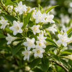 Vajgela kvetnatá (Weigela florida) ´CANDIDA´ - výška 110-140 cm, kont. C4L - NA KMIENKU