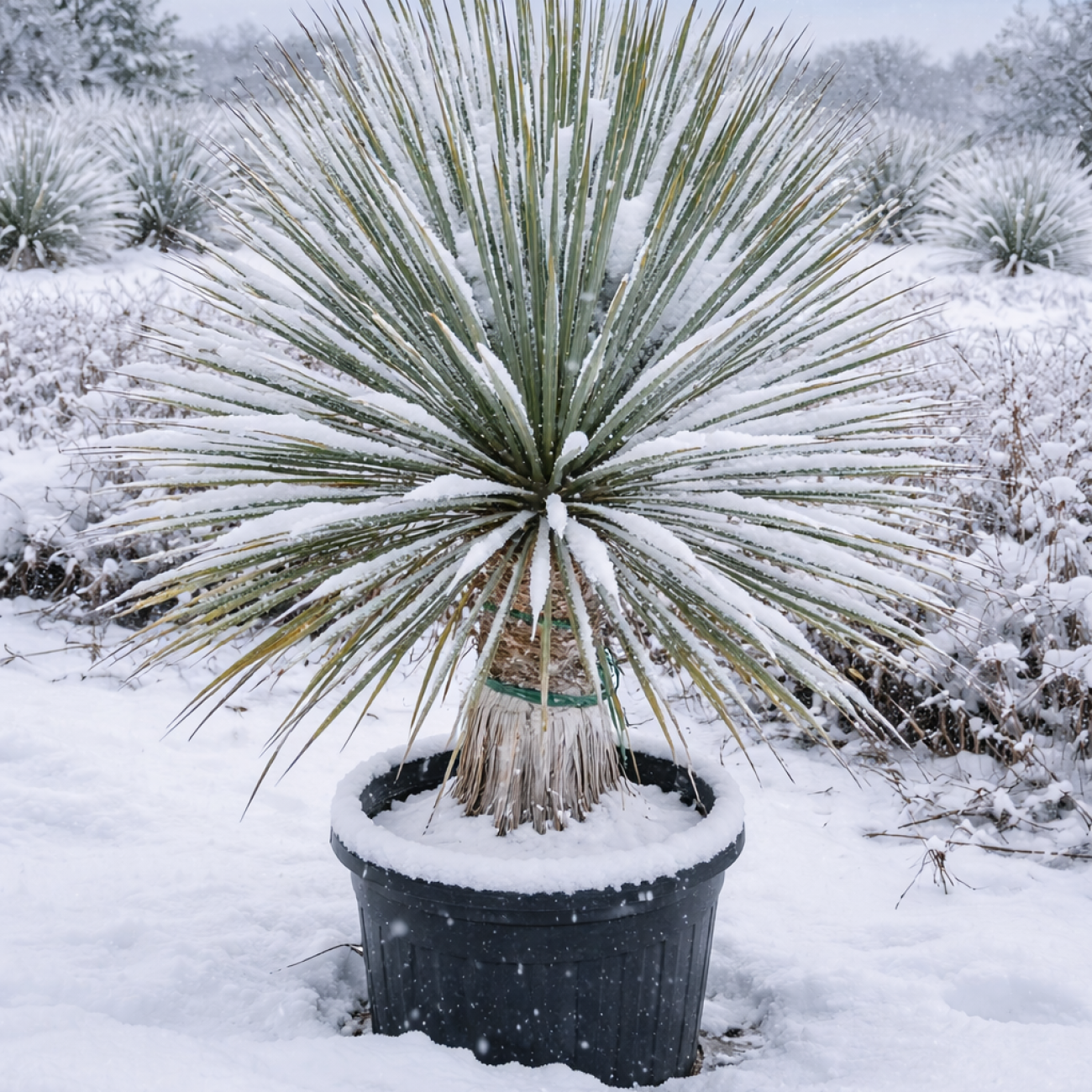 Obrázok Juka (Yucca Rostrata) - výška 60-70 cm, výška kmeňa 35-45 cm, kont. C70L (-22°C)